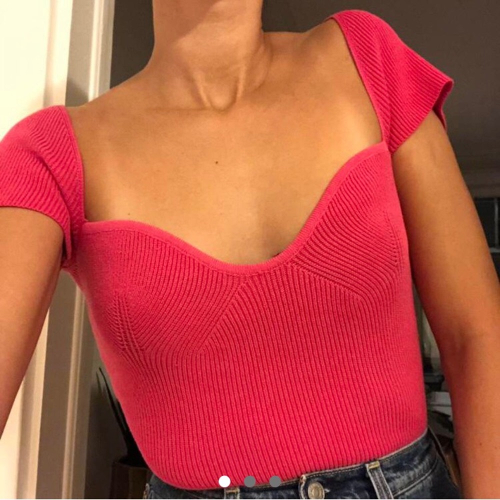 Pink bustier style top